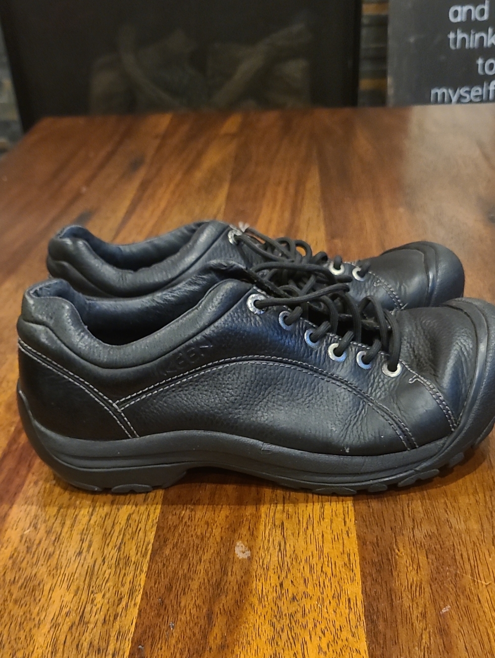 KEEN PRESIDIO MEN'S BLACK LEATHER SNEAKERS SHOES SIZE 10.5